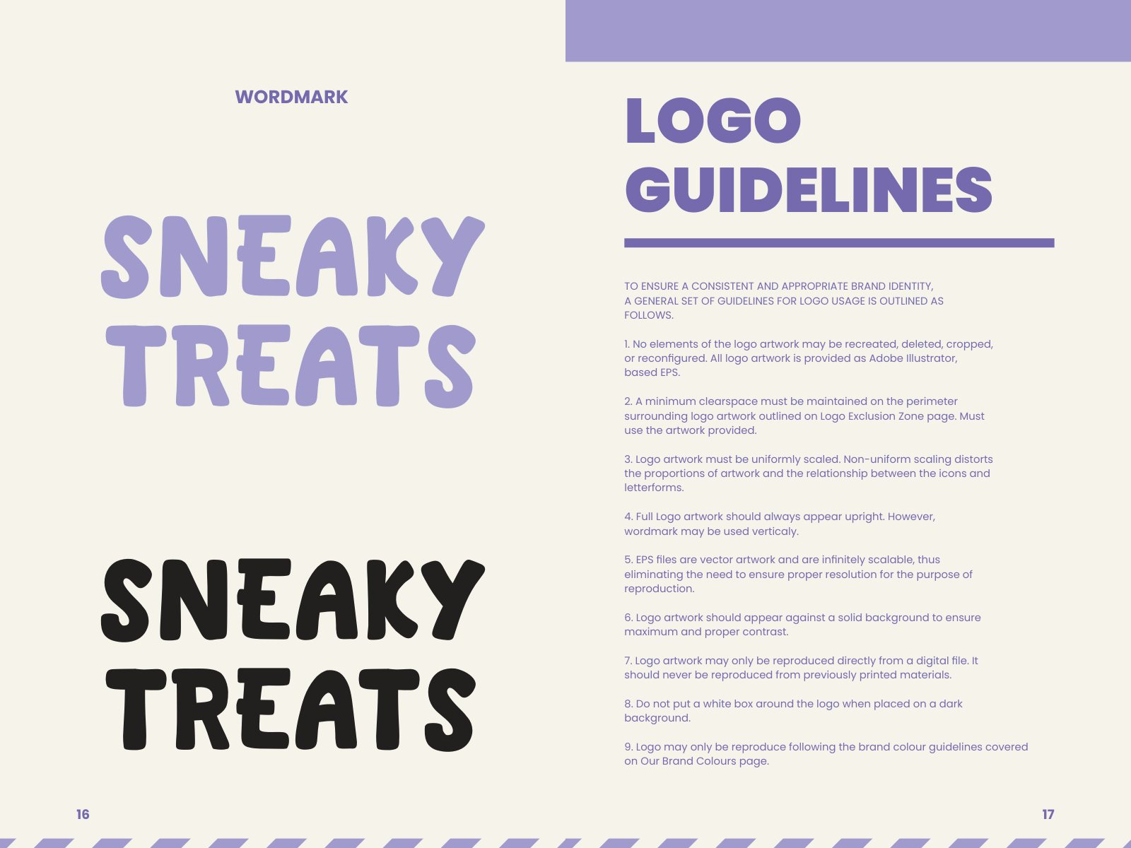 Sneaky Treats brand book, image 2