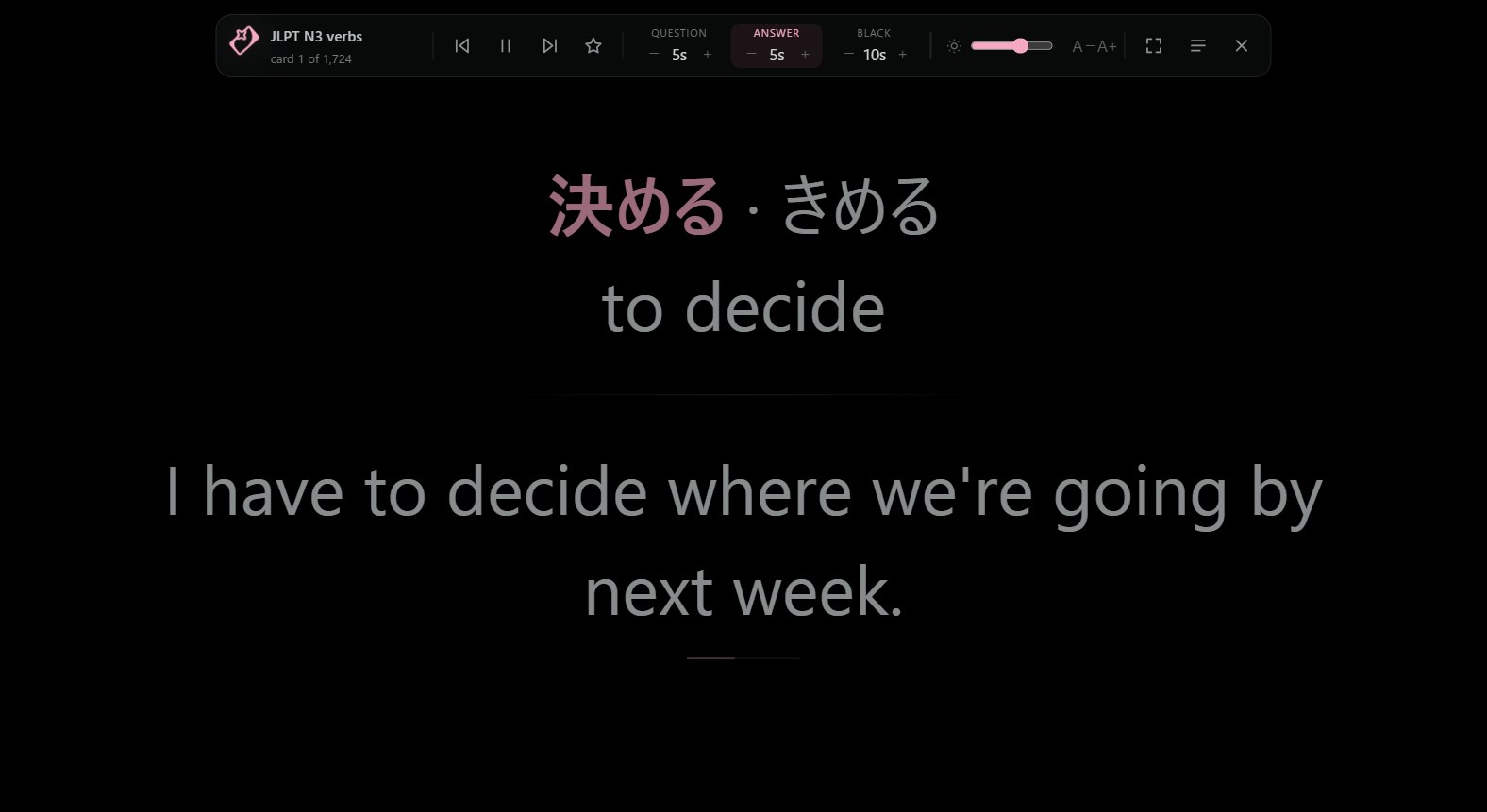 Controls drop down from the top edge